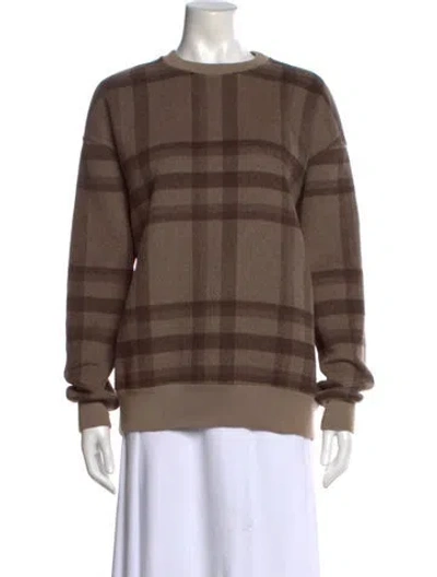 Pre-owned Kith Wool Plaid Print Sweater In Brown