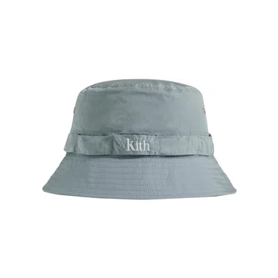 Pre-owned Kith Wrinkle Nylon Serif Bucket Hat 'light Indigo' | Blue | Men's Size Onesize