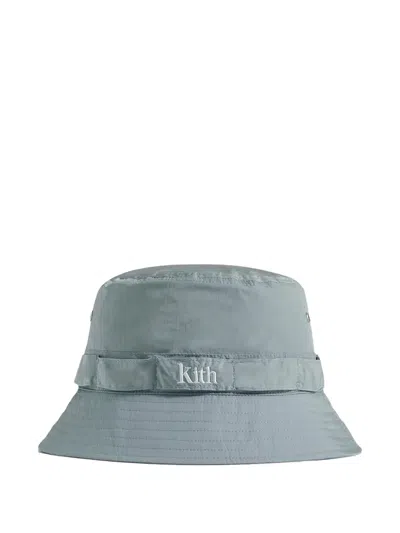Kith Wrinkle Serif Bucket Hat In Blue