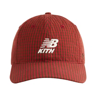 Pre-owned Kith X '47 For New Balance Classic Gingham Poplin Franchise Ls Cap 'biking Red' | Men's Size Xl