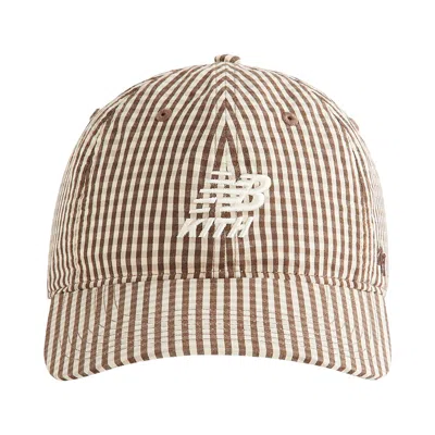 Pre-owned Kith X '47 For New Balance Classic Gingham Poplin Franchise Ls Cap 'legacy' | Tan | Men's Size Xxl In Brown