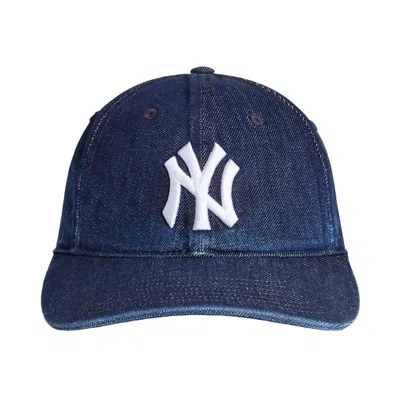 Pre-owned Kith X ‘47 For The New York Yankees Denim Franchise Ls Cap 'mystery' | Blue | Men's Size Xxl