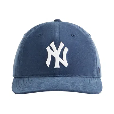 Pre-owned Kith X '47 For The New York Yankees Heavy Cupro Linen Franchise Ls Cap 'nocturnal' | Blue | Men's Si