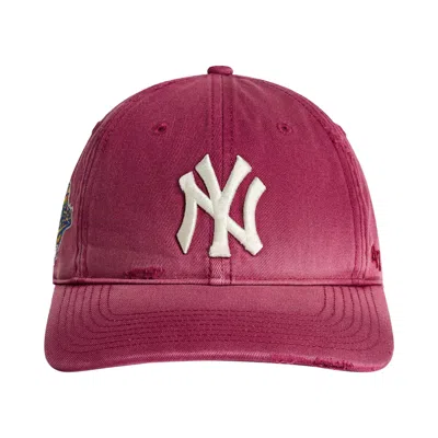 Pre-owned Kith X ‘47 For The New York Yankees Sun Faded Franchise Ls Cap 'garnet' | Red | Men's Size L