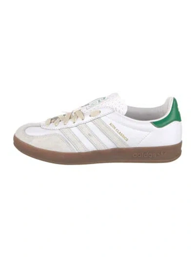 Pre-owned Kith X Adidas Leather Colorblock Pattern Sneakers In White