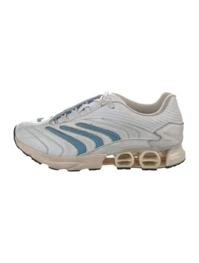 Pre-owned Kith X Adidas Leather Striped Athletic Sneakers In White