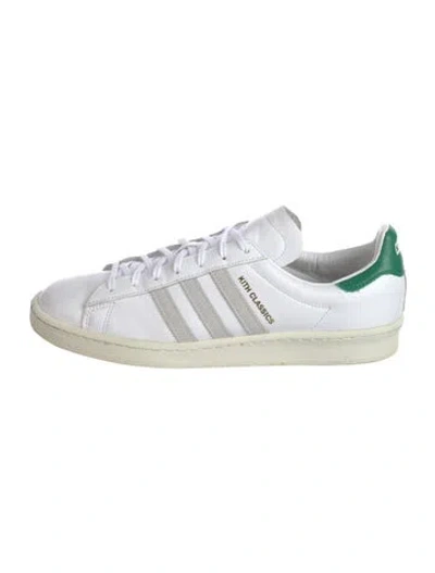 Pre-owned Kith X Adidas Leather Striped Sneakers In White