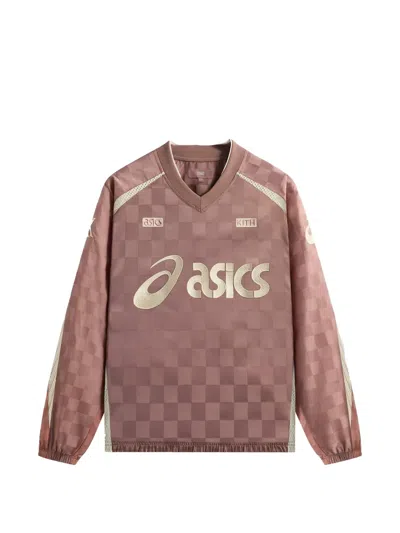 Kith X Asics Checkerboard Sweatshirt In Brown