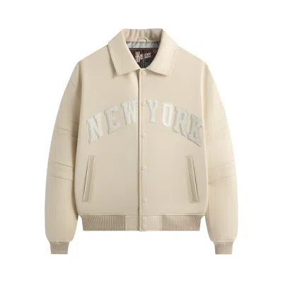 Pre-owned Kith X Avirex For The New York Knicks Patrick Ewing Legend Jacket 'sandrift' | Cream | Men's Size M In White