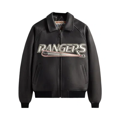 Pre-owned Kith X Avirex For The New York Rangers Bomber Jacket 'black' | Men's Size Xl