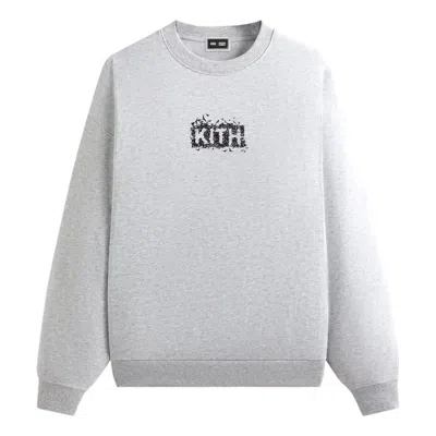 Kith X Batman Bats Vintage Nelson Crewneck 'light Heather Grey' In Gold