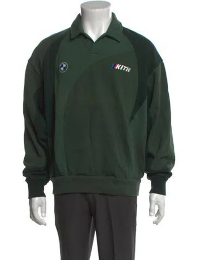 Pre-owned Kith X Bmw Colorblock Pattern Collar Sweatshirt In Green