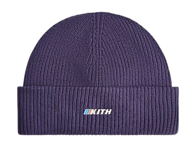 Pre-owned Kith X Bmw Mia Enamel Logo Beanie In Techno Violet
