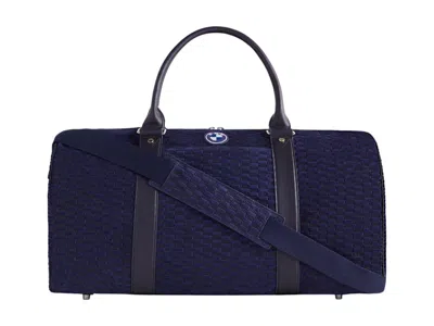 Pre-owned Kith X Bmw Monogram Suede Duffle Bag In Techno Violet
