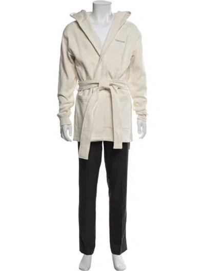 Pre-owned Kith X Calvin Klein Embroidered Accent Robe W/ Tags In White