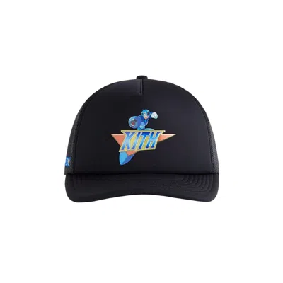 Pre-owned Kith X Capcom Mega Man Nolan Trucker Hat 'black' | Men's Size Onesize