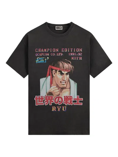 Kith X Capcom Ryu Printed T-shirt In Brown