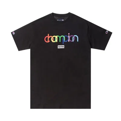 Pre-owned Kith X Champion Double Logo Tee 'black' | Men's Size L