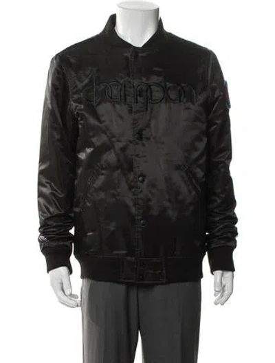 Pre-owned Kith X Champion Graphic Print Utility Jacket In Black