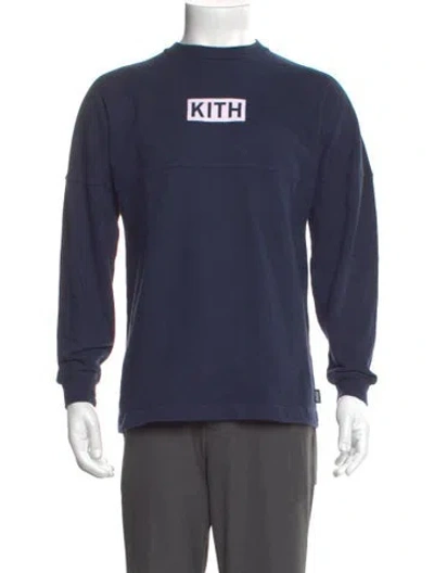 Pre-owned Kith X Coca-cola Graphic Print Crew Neck Henley In Blue