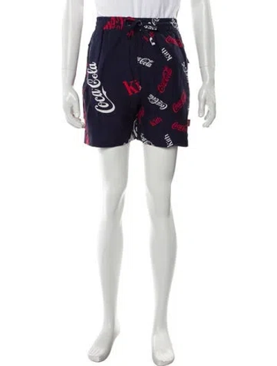 Pre-owned Kith X Coca-cola Graphic Print Jogger Shorts W/ Tags In Blue