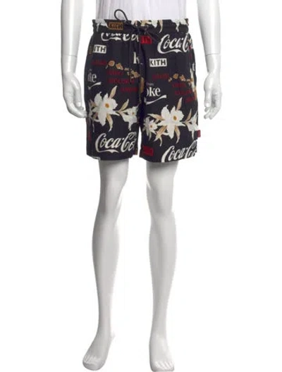 Pre-owned Kith X Coca-cola Silk Jogger Shorts W/ Tags In Black