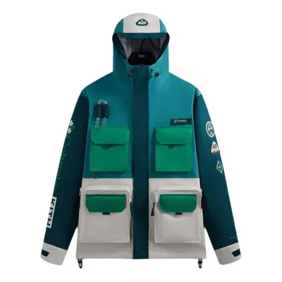 Kith X Columbia Ss24 Wind Anorak 'midnight Teal' In Multi