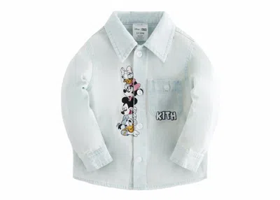 Pre-owned Kith X Disney Baby Mickey & Friends Chambray Apollo Shirt In Light Indigo