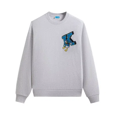 Pre-owned Kith X Disney Donald Duck Varsity Vintage Nelson Crewneck 'light Heather Grey' | Men's Size M