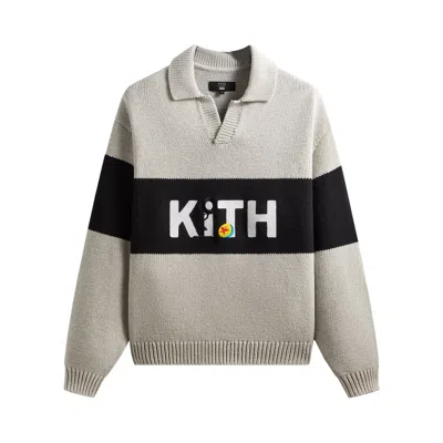 Pre-owned Kith X Disney For Pixar Nelson Rugby Sweater 'light Heather Grey' | Men's Size Xxl In Gray