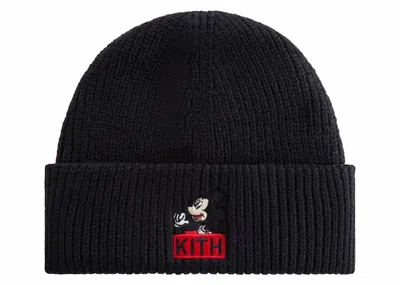 Pre-owned Kith X Disney Kids Mickey & Friends Mickey Mia Beanie In Black