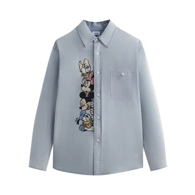 Pre-owned Kith X Disney Mickey & Friends Chambray Apollo Shirt 'light Indigo' | Blue | Men's Size Xl