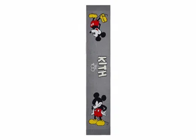 Pre-owned Kith X Disney Mickey & Friends Knitted Mickey Scarf In Light Heather Grey