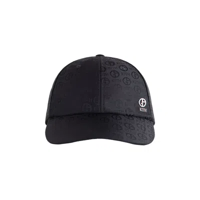 Pre-owned Kith X Giorgio Armani Midweight Jacquard Silk Classic Cap 'black' | Men's Size M