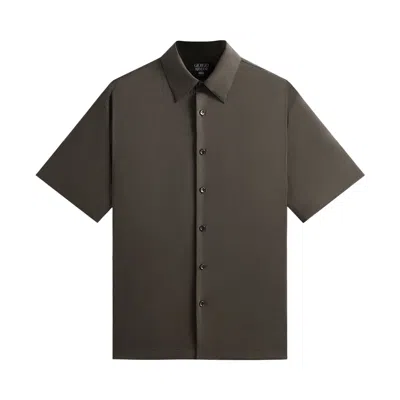 Pre-owned Kith X Giorgio Armani Short Sleeve Button Up 'seam' | Green | Men's Size L