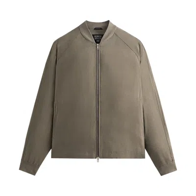 Pre-owned Kith X Giorgio Armani Silky Bomber Jacket 'gravel' | Tan | Men's Size M In Brown
