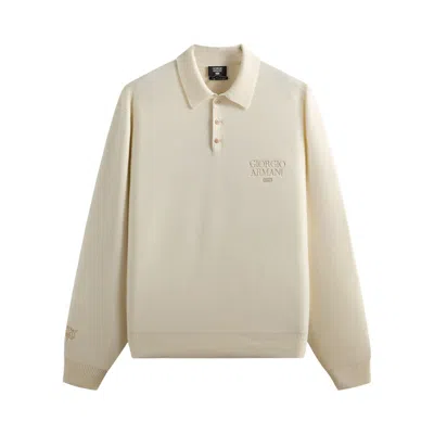Pre-owned Kith X Giorgio Armani X For The New York Knicks Harmon Rugby Polo 'sandrift' | Cream | Men's Size Xx In White