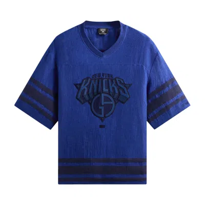 Pre-owned Kith X Giorgio Armani X For The New York Knicks Malik Shirt 'current' | Blue | Men's Size Xl
