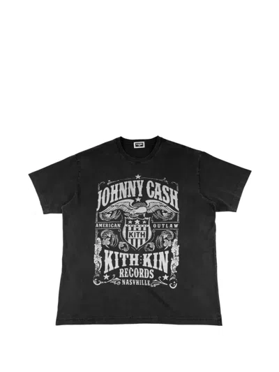 Kith X Johnny Cash Outlaw Records T-shirt In Black