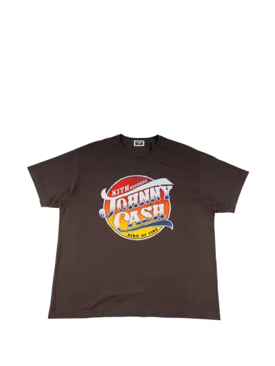 Kith X Johnny Cash Ring Of Fire T-shirt In Brown