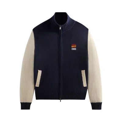 Pre-owned Kith X Marvel Comics Wyona Full Zip Sweater 'nocturnal' In Blue