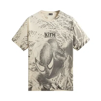 Pre-owned Kith X Marvel Spiderman All-over Printed Vintage Tee 'black' | Men's Size Xs