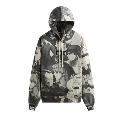 Pre-owned Kith X Marvel Vs. Capcom Fighter All-over Printed Vintage Nelson Hoodie 'sandrift' | Black | Men's S