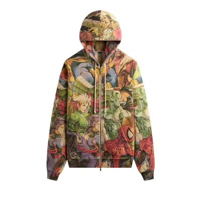 Pre-owned Kith X Marvel Vs. Capcom New Age Of Heroes Nelson Full Zip Hoodie 'veil' | Multi-color | Men's Size