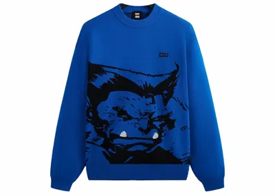 Pre-owned Kith X Marvel Xmen Beast Crewneck Sweatshirt In Lake Ph
