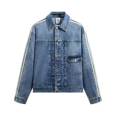 Pre-owned Kith X Messi For Adidas Denim Jacket 'aurora/ink' | Blue | Men's Size Xs