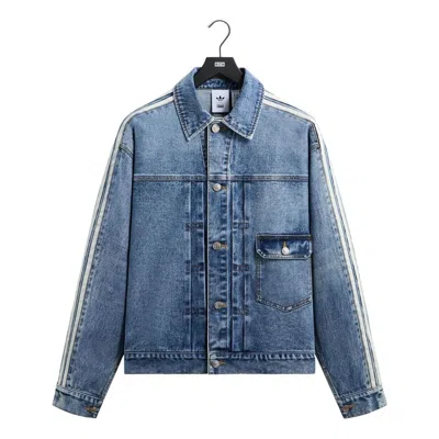 Kith X Messi For Adidas Football Denim Jacket 'aurora Ink' In Blue