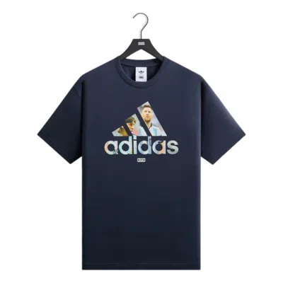 Kith X Messi For Adidas Football Graphic T-shirt 'night Navy' In Blue