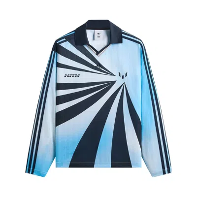 Pre-owned Kith X Messi For Adidas Goalkeeper Long Sleeve Tee 'blue' | Men's Size L
