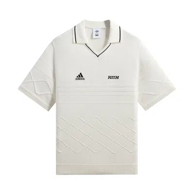 Pre-owned Kith X Messi For Adidas Knit Polo 'white' | Men's Size S